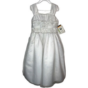 Bonnie Jean White Dress Flower Girl‎ Party Special Occasion Dress Size 7